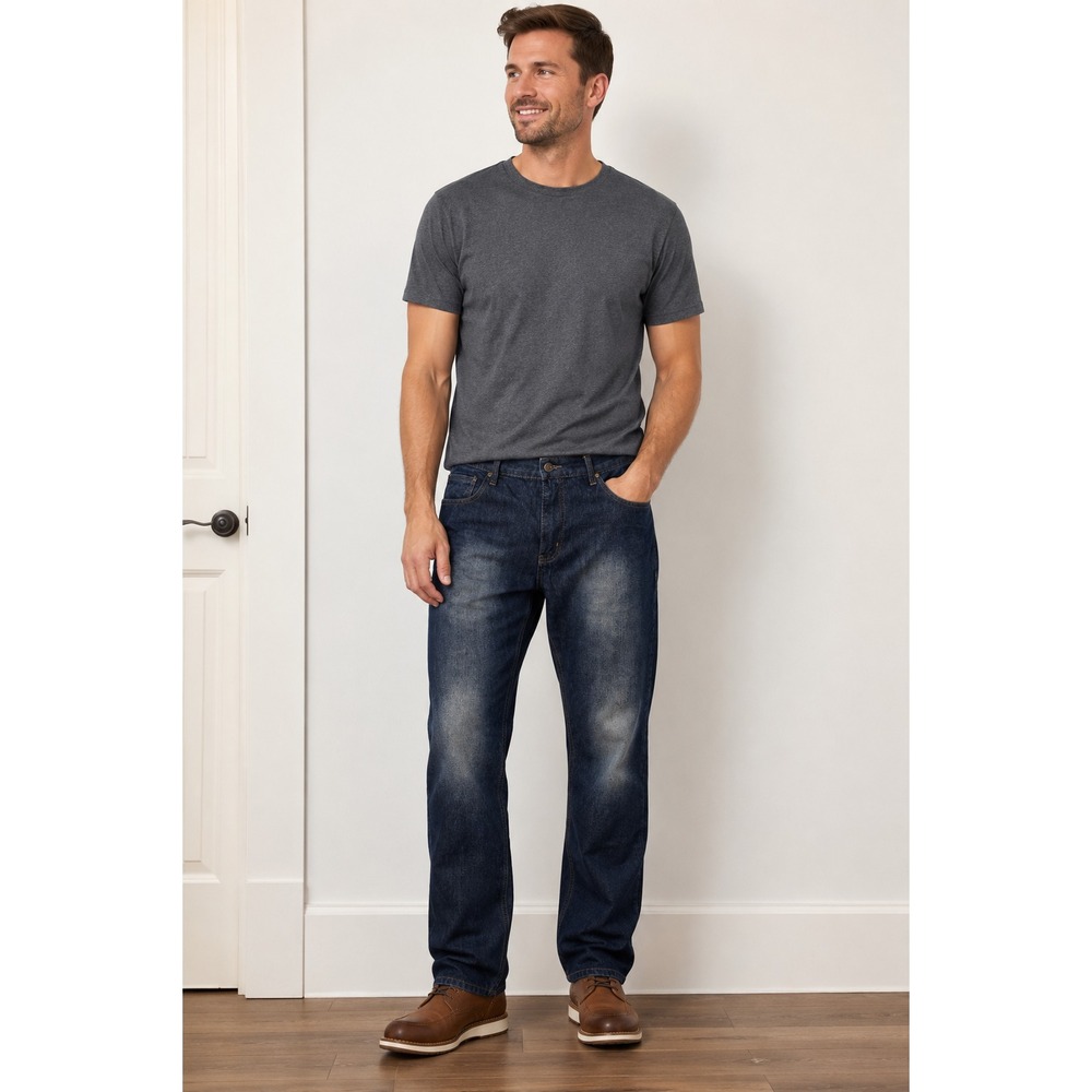 Beverly Hills Polo Club Men's Jeans 36x30 Dark Wash Boot Cut Denim 5 Pocket